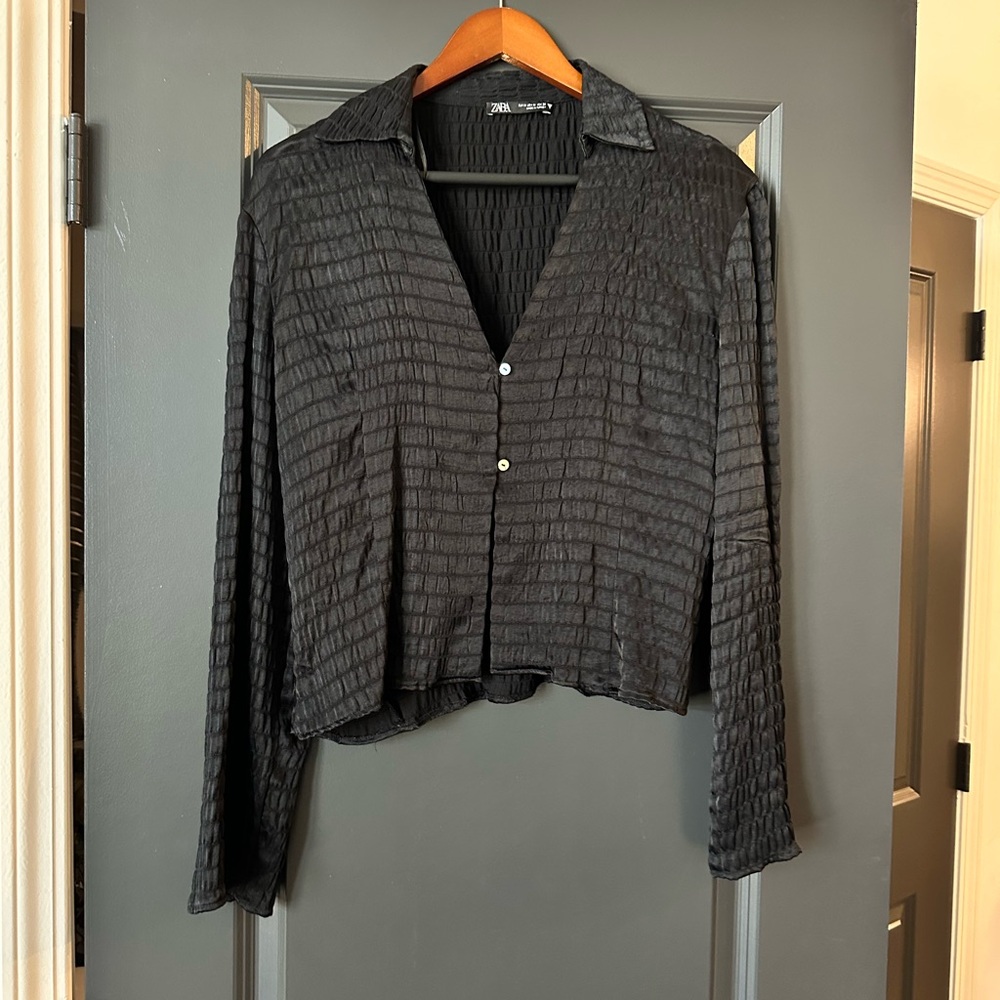ZARA black long sleeve top